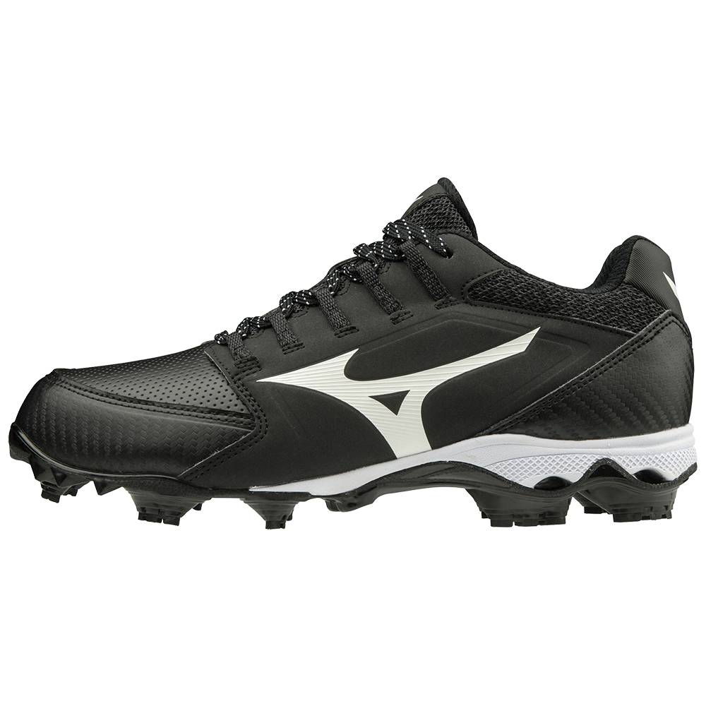 Tenis Para Softball Mizuno 9-Spike Advanced Finch Elite 4 TPU Molded Para Mujer Negros/Blancos 67259